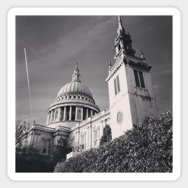 St Paul's Cathedral in shades of gray Sticker by fantastic-designs